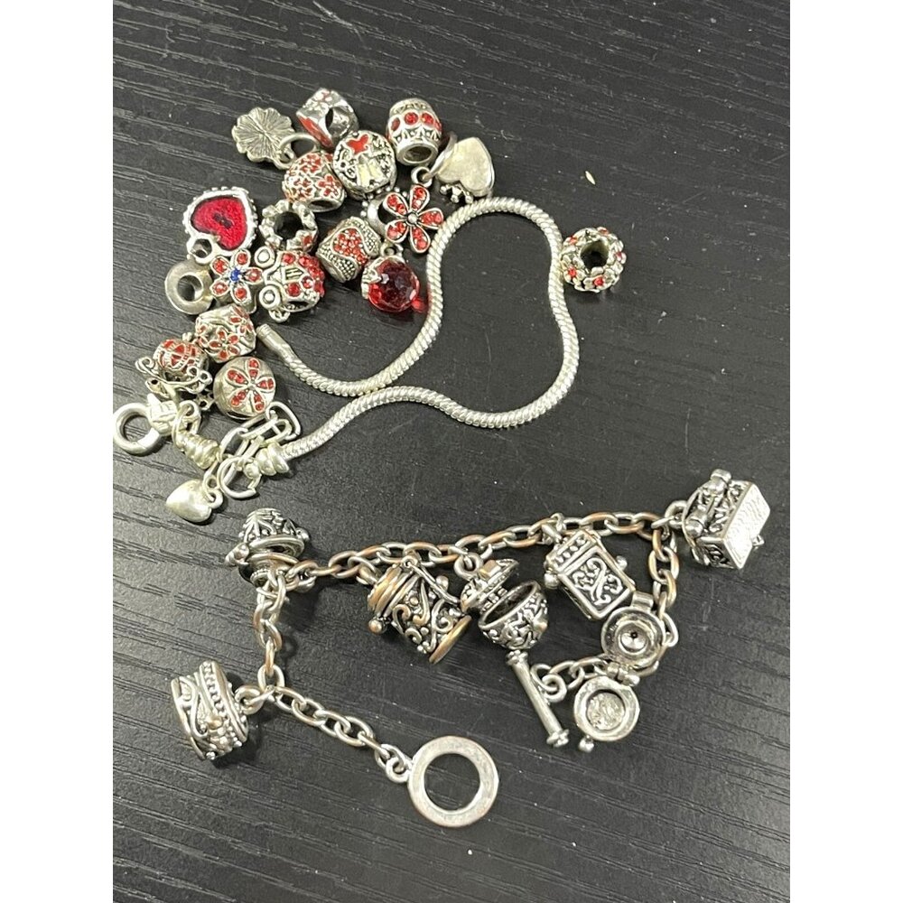 Charm Bracelets & Purple Gemstone Necklace Jewelry Set - Picture 6 of 7